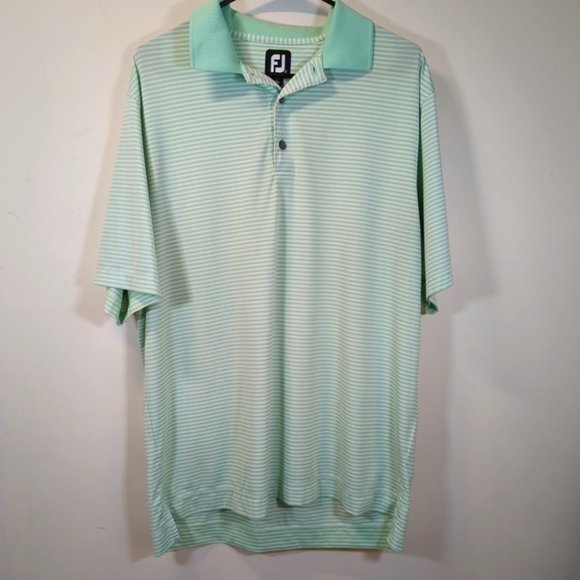 FootJoy Men's Green Striped Polo/Golf Shirt , Size M - Picture 1 of 7